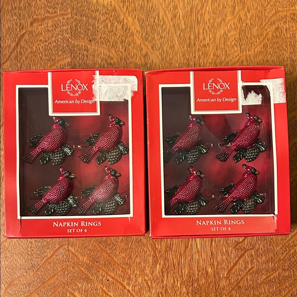 Lenox Cardinal Napkin Rings in Red and Black